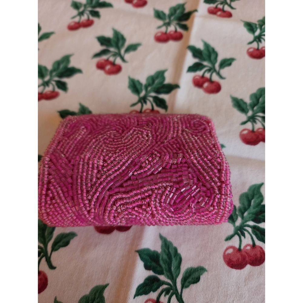 Mary Kay Signature Hot Pink Lipstick Beaded Case Holder Mirror Lip Gloss Glam - Picture 4 of 9